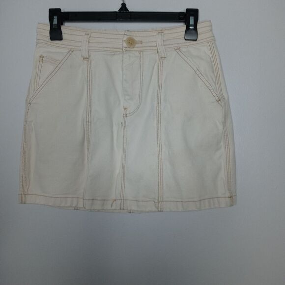 Free People ivory jean skirt size 27 - Picture 1 of 6